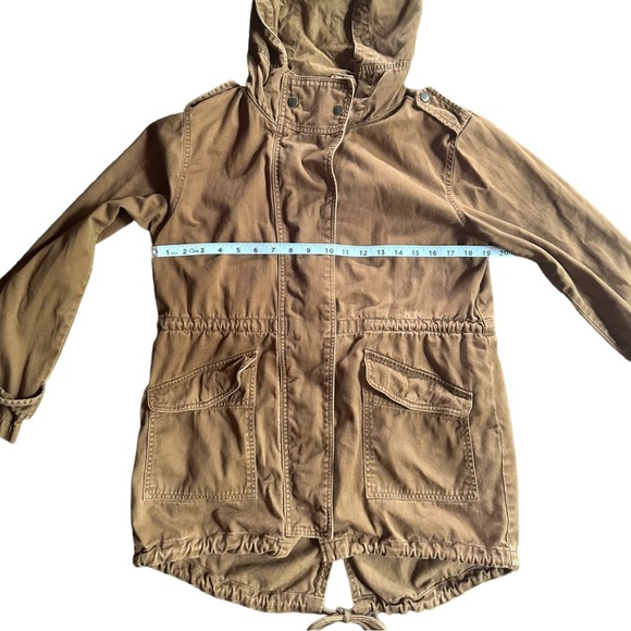 Forever 21 Womens Hooded Utility Jacket Drawstring Cotton Brown Small - Picture 4 of 8